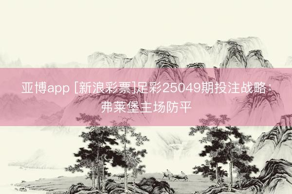 亚博app [新浪彩票]足彩25049期投注战略：弗莱堡主场防平