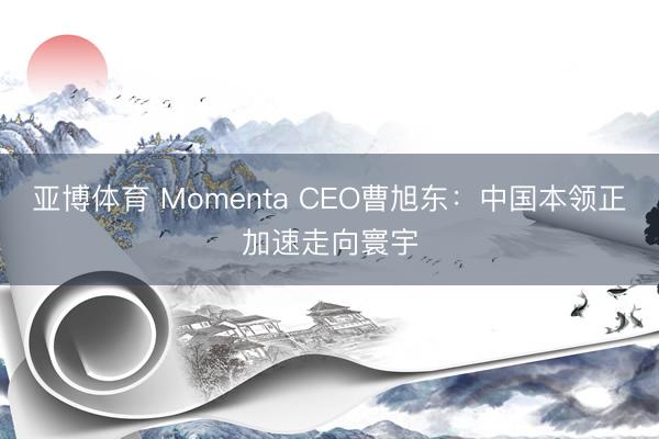 亚博体育 Momenta CEO曹旭东：中国本领正加速走向寰宇