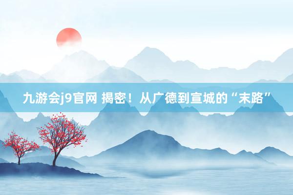 九游会j9官网 揭密！从广德到宣城的“末路”