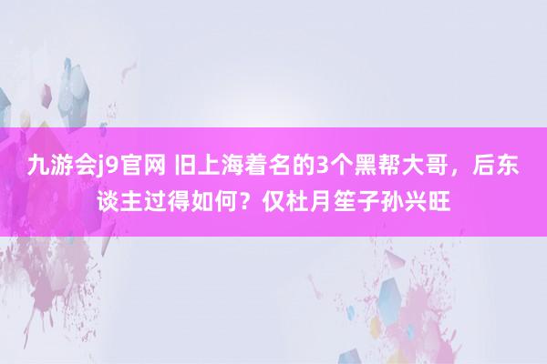 九游会j9官网 旧上海着名的3个黑帮大哥，后东谈主过得如何？仅杜月笙子孙兴旺
