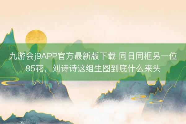 九游会j9APP官方最新版下载 同日同框另一位85花,刘诗诗这组生图到底什么来头